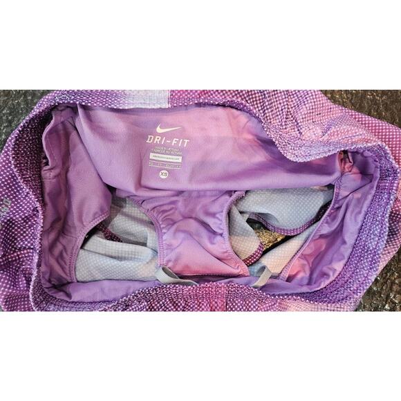 Nike Dri Fit Running Shorts Women XS Purple Elastic Waist Brief Lined Zip Pocket - Picture 5 of 10
